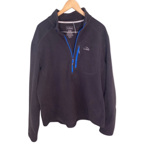 L.L. Bean Other - LL Bean Men's Quarter- Zip Black Trail Fleece Pullover Jacket Size XL